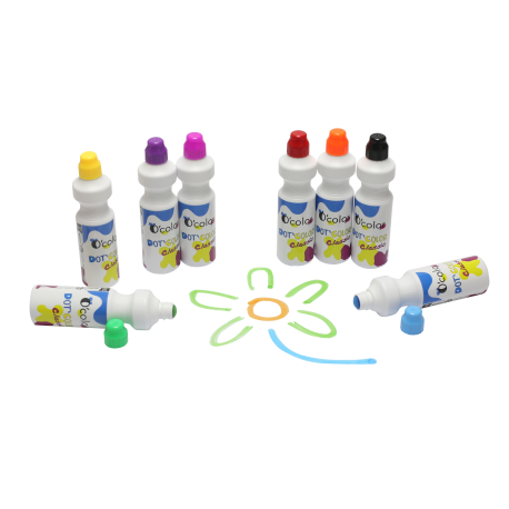 OColor-Set 8 culori x 75 ml guasa cu buretel [2]