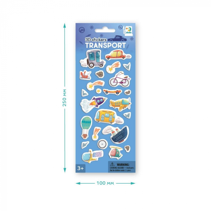 Dodo Set abtibilduri 3D - Mijloace de transport [2]