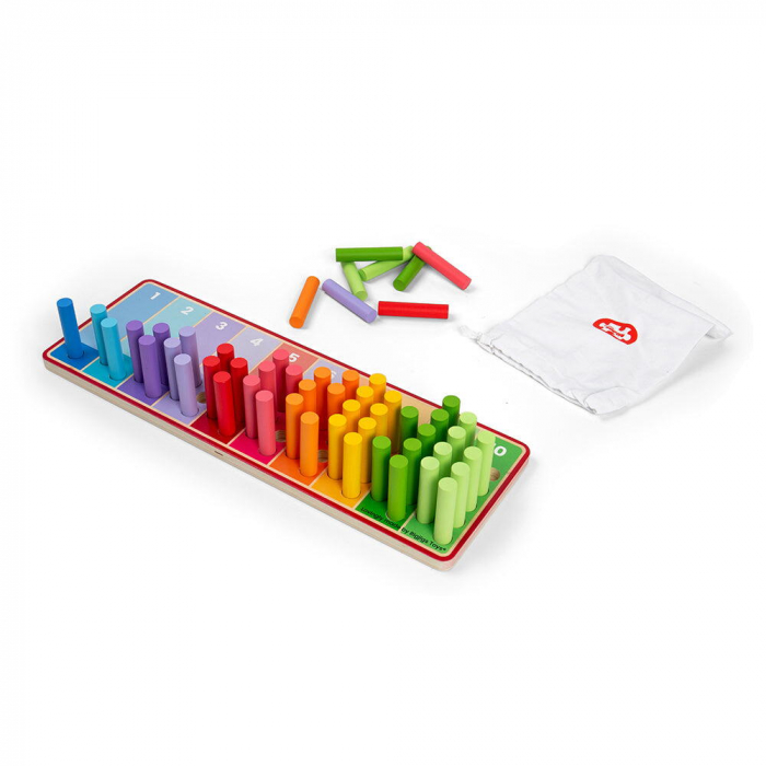 BIGJIGS Toys-Set betisoare din lemn pentru numarat - Curcubeu [4]