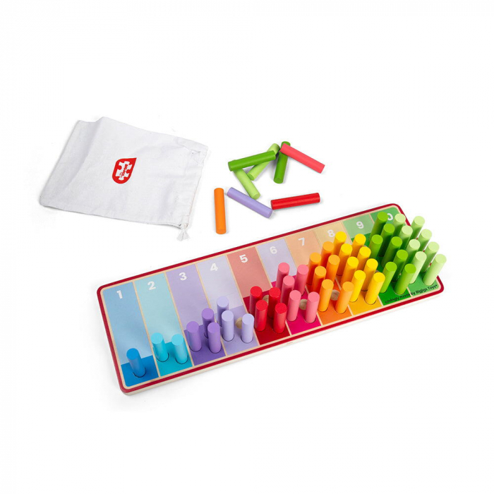 BIGJIGS Toys-Set betisoare din lemn pentru numarat - Curcubeu [3]