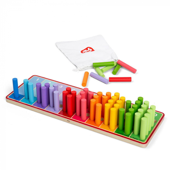 BIGJIGS Toys-Set betisoare din lemn pentru numarat - Curcubeu [5]