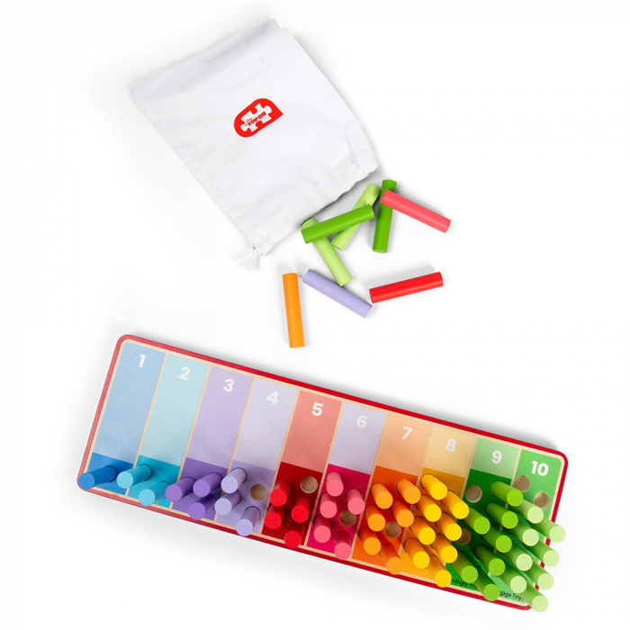 BIGJIGS Toys-Set betisoare din lemn pentru numarat - Curcubeu [6]