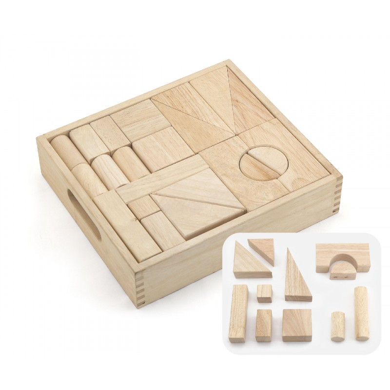 Viga-Set blocuri arhitecturalede construit, natur - 48 buc, Viga [1]