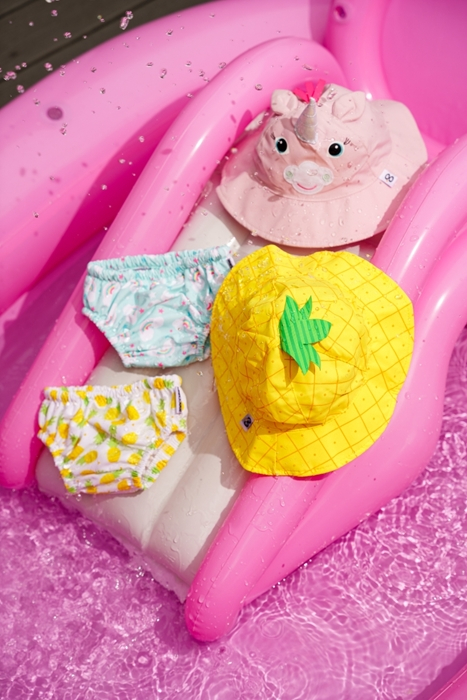Zoocchini-Set Chilotel De Baie Si Palarie, Marimea L, UPF 50+, Zoocchini, Unicorn [3]