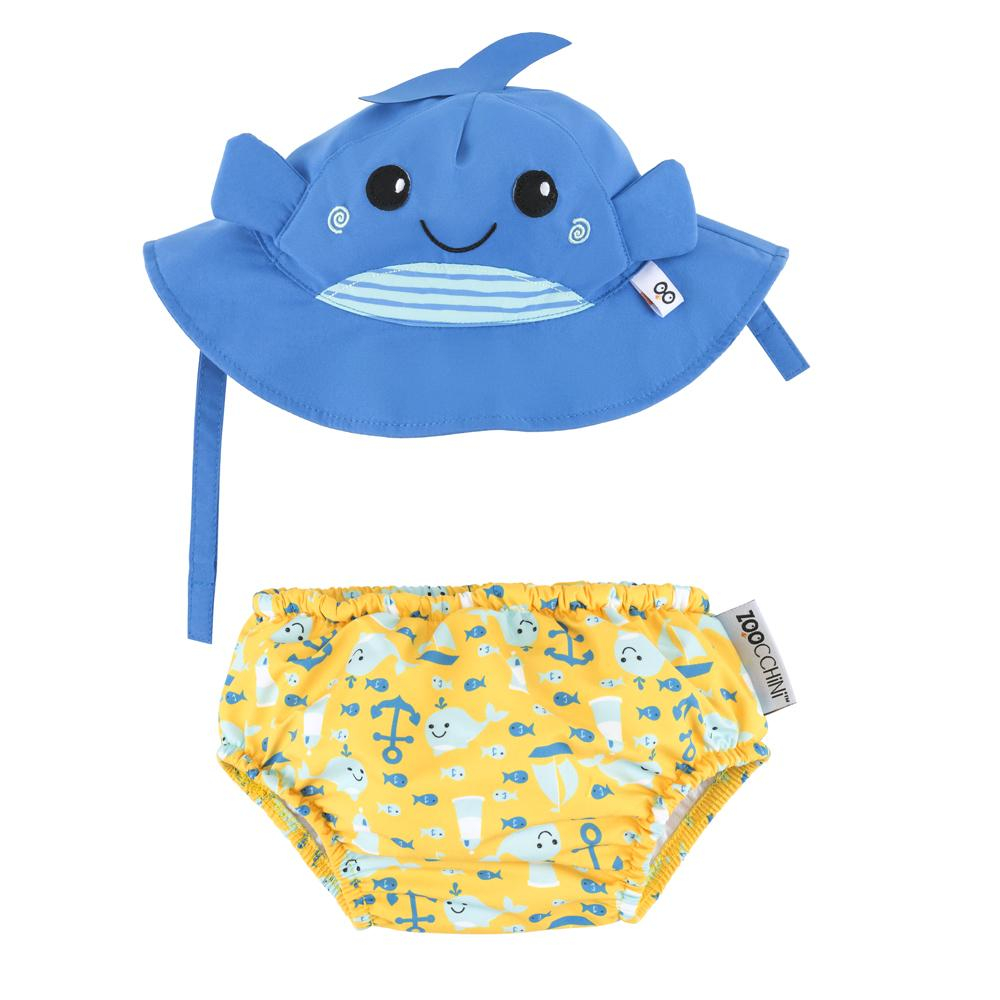 Zoocchini-Set chilotel de baie si palarie, Marimea L, UPF 50+, Zoocchini, Whale [2]