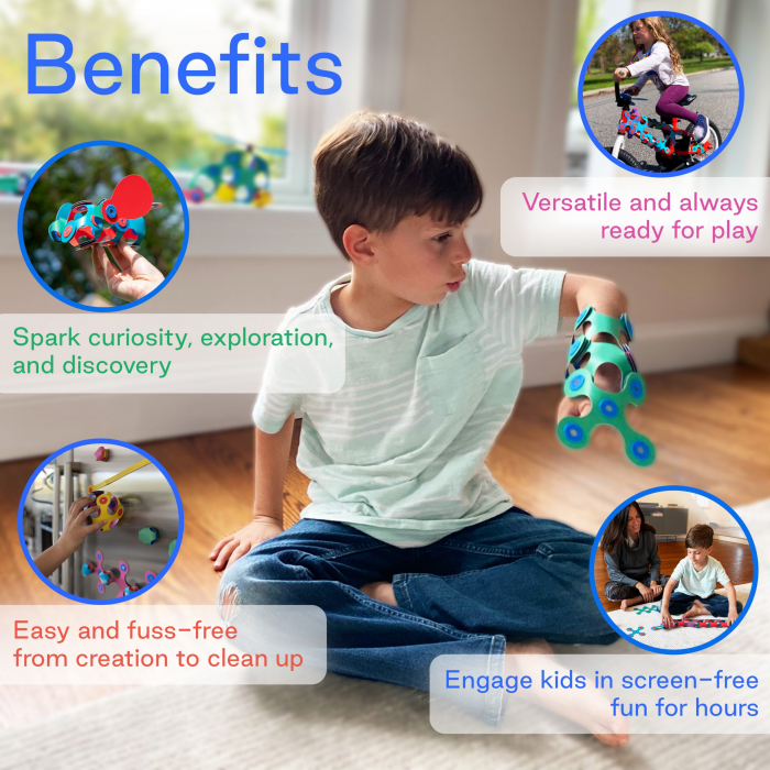 Clicstoys-Set Clixo de construit cu magnet, Itsy pack Blue-Green 18 [3]