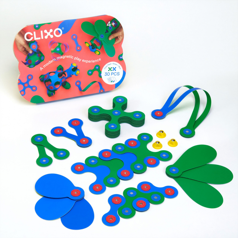 Set Clixo de construit cu magnet, Itsy pack Blue-Green 30 [1]