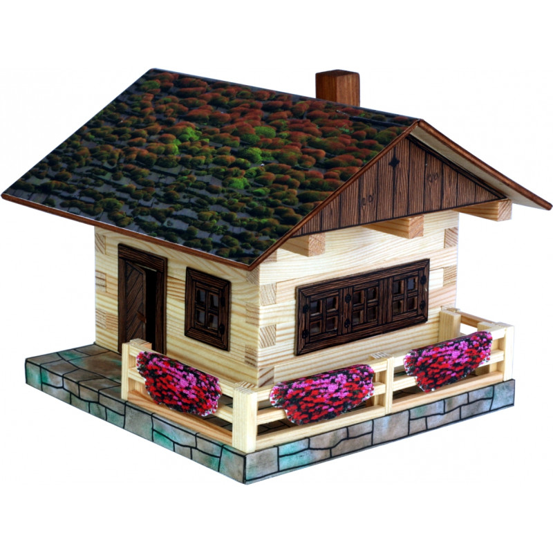 Set constructie arhitectura Cabanuta alpina, 102 piese din lemn, Walachia [3]