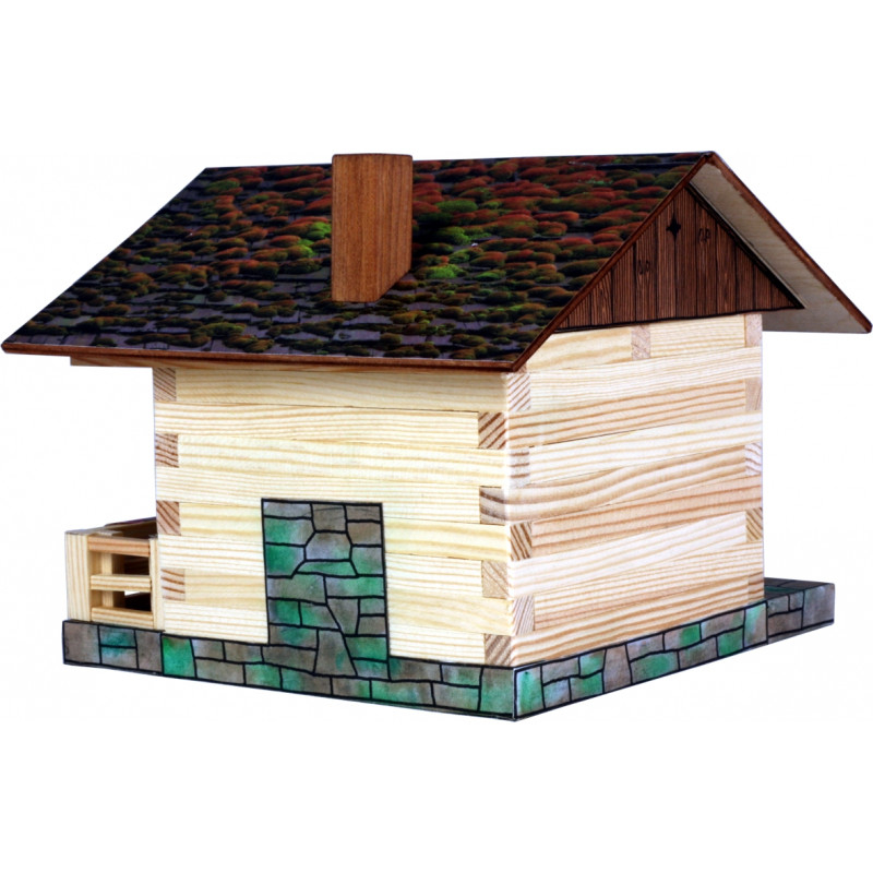 Set constructie arhitectura Cabanuta alpina, 102 piese din lemn, Walachia [5]