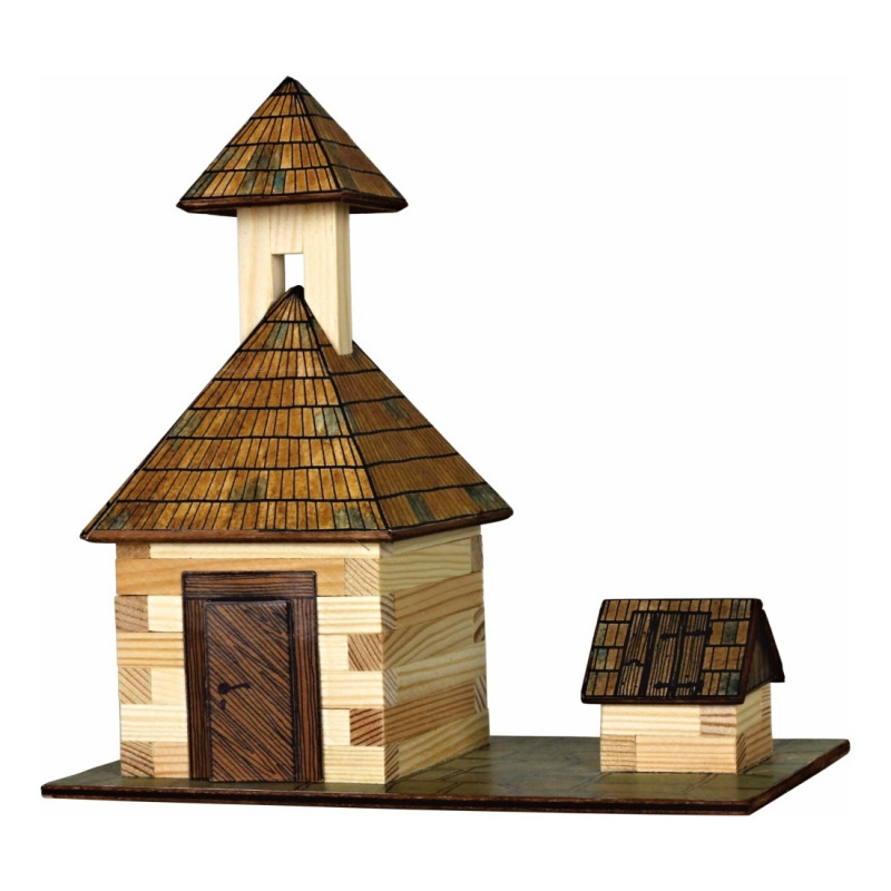 Set constructie arhitectura Clopotnita, 68 piese din lemn, Walachia [4]