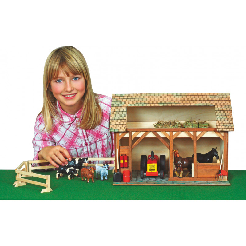 Set constructie arhitectura Grajdul animalelor, 154 piese din lemn, Walachia [3]