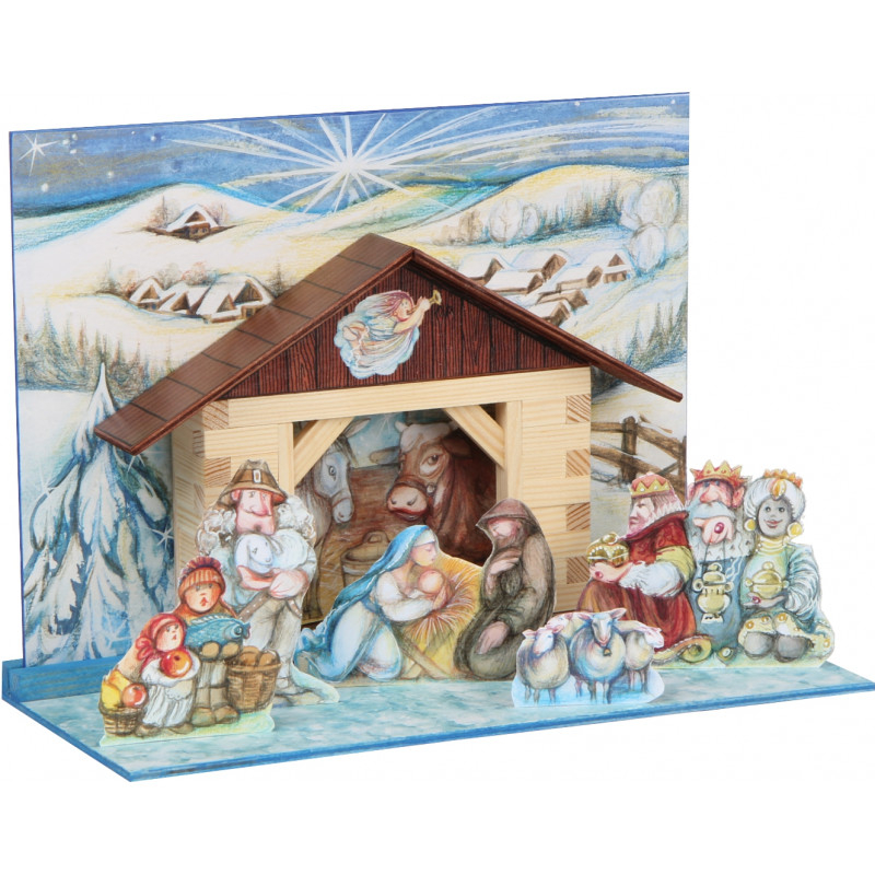 Walachia-Set constructie arhitectura Ieslea din Betleem, 68 piese din lemn, Walachia [4]