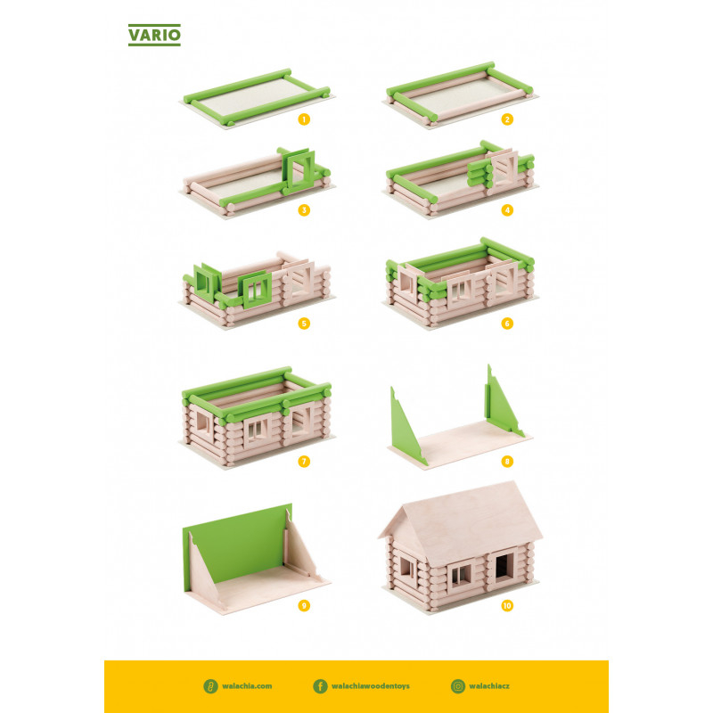 Walachia-Set constructie arhitectura Vario, 72 piese din lemn, Walachia [7]
