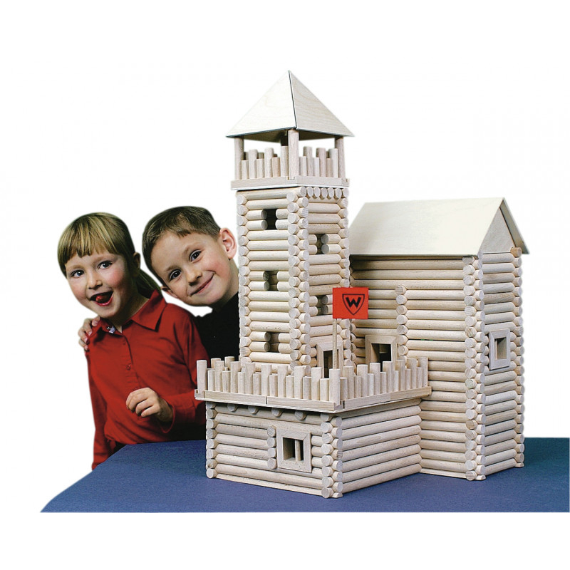 Set constructie arhitectura Vario Box, 450 piese din lemn (VARIO + XL + FORT), Walachia [4]