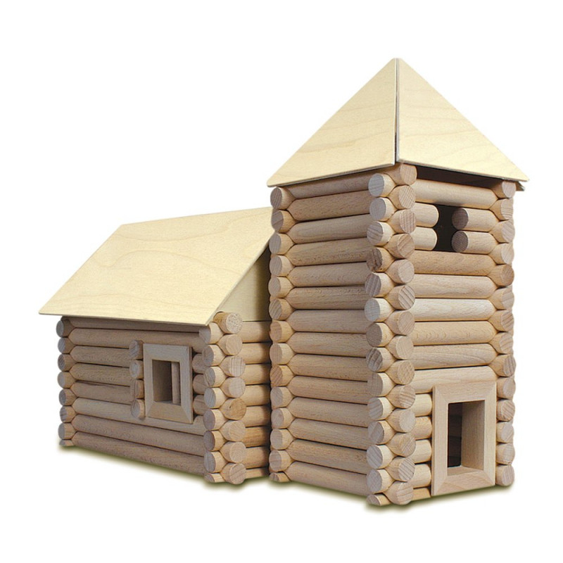 Set constructie arhitectura Vario Box, 450 piese din lemn (VARIO + XL + FORT), Walachia [10]