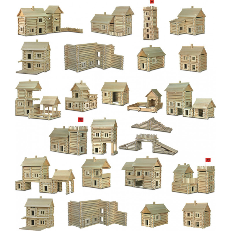 Set constructie arhitectura Vario Massive, 209 piese mari din lemn, Walachia [8]