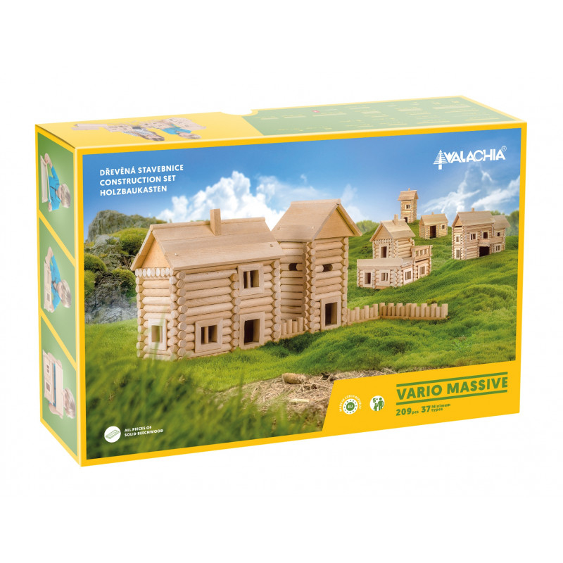 Set constructie arhitectura Vario Massive, 209 piese mari din lemn, Walachia [1]