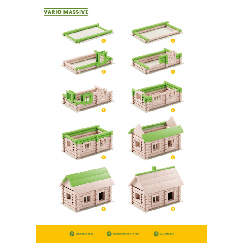 Set constructie arhitectura Vario Massive, 209 piese mari din lemn, Walachia [5]