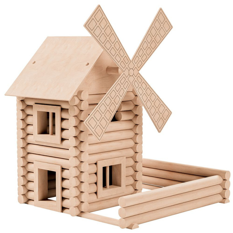 Set constructie arhitectura Vario Mill, 122 piese mari din lemn, Walachia [4]