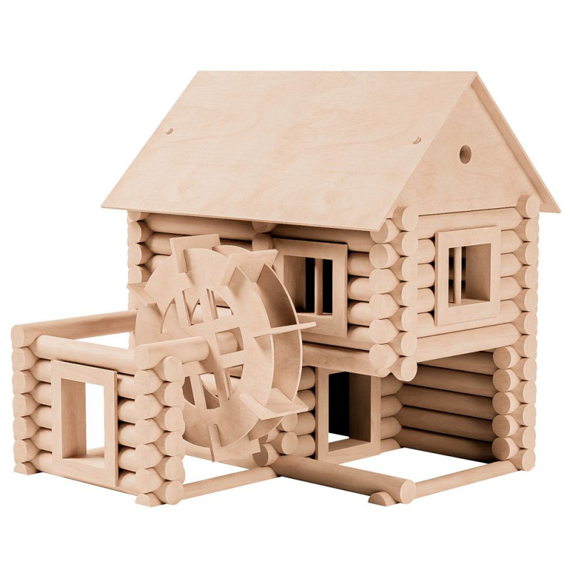 Set constructie arhitectura Vario Mill, 122 piese mari din lemn, Walachia [1]
