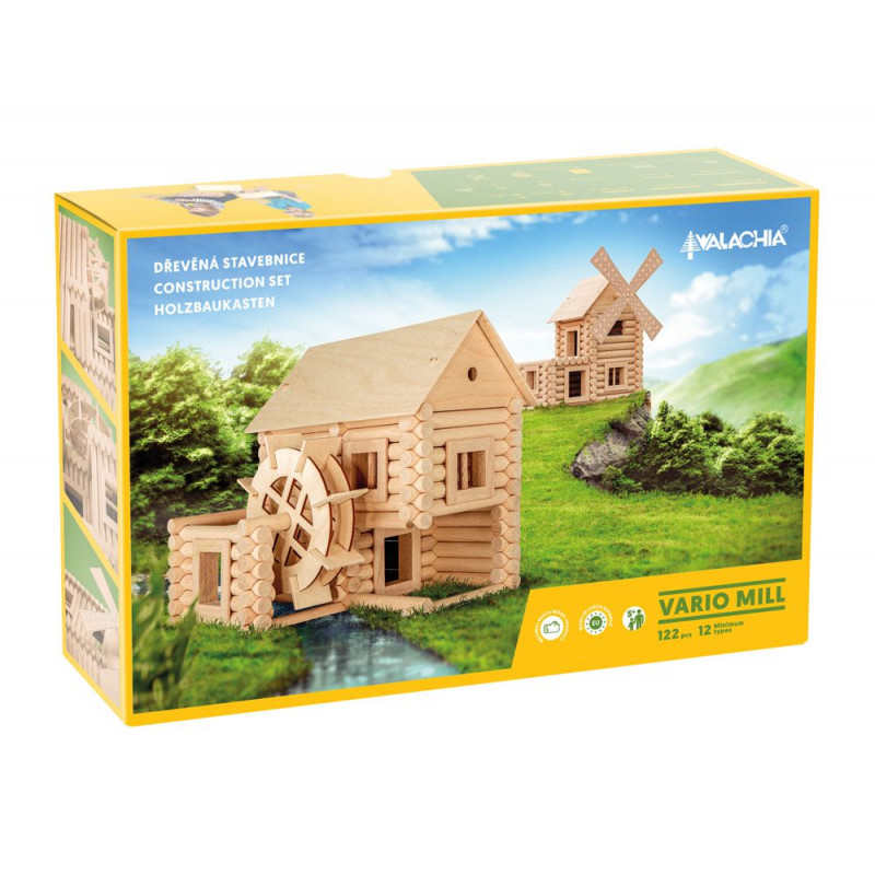 Set constructie arhitectura Vario Mill, 122 piese mari din lemn, Walachia [6]