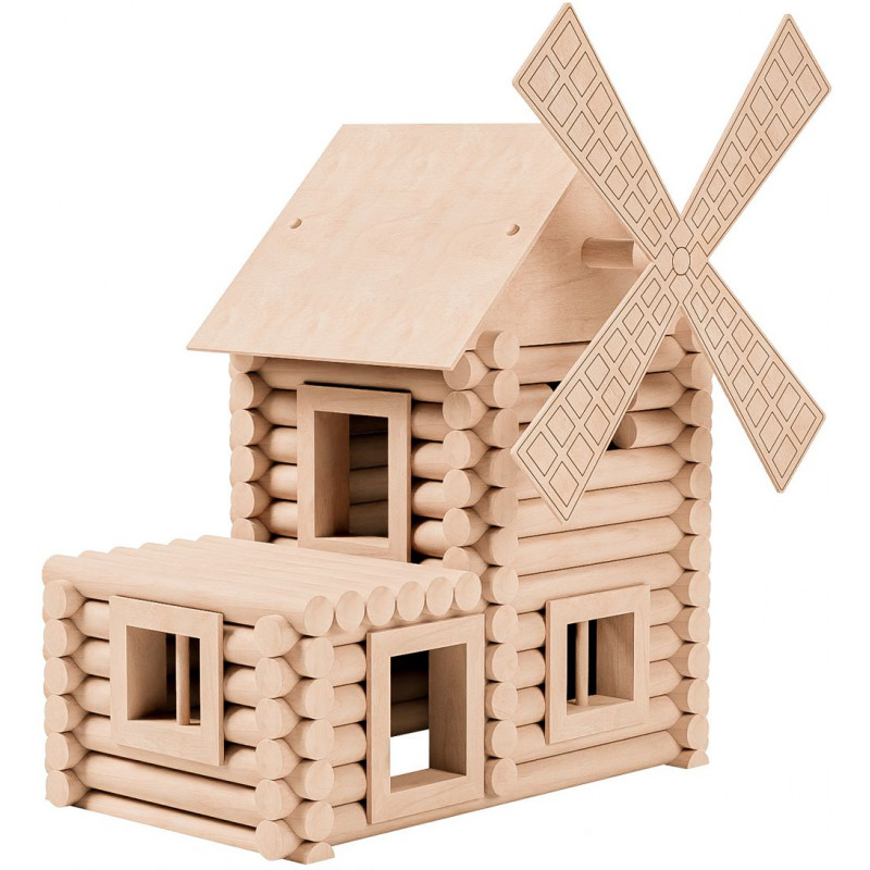 Set constructie arhitectura Vario Mill, 122 piese mari din lemn, Walachia [3]