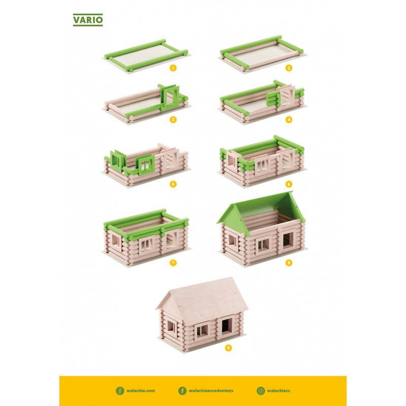 Walachia-Set constructie arhitectura Vario Suitcase, 72 piese din lemn, Walachia [6]