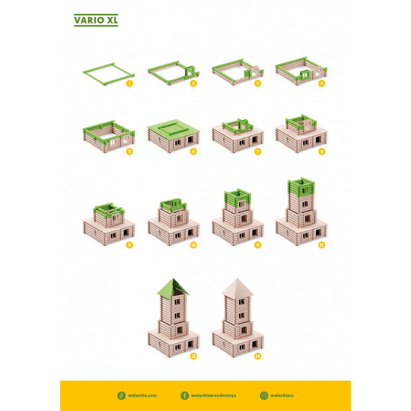 Walachia-Set constructie arhitectura Vario XL, 184 piese din lemn, Walachia [3]