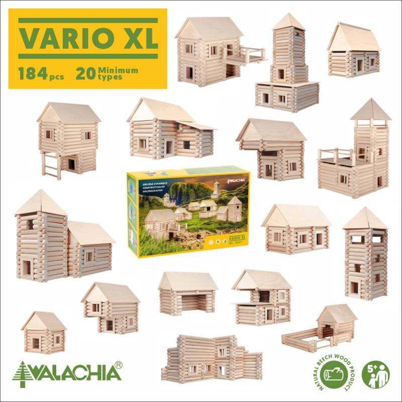 Walachia-Set constructie arhitectura Vario XL, 184 piese din lemn, Walachia [24]
