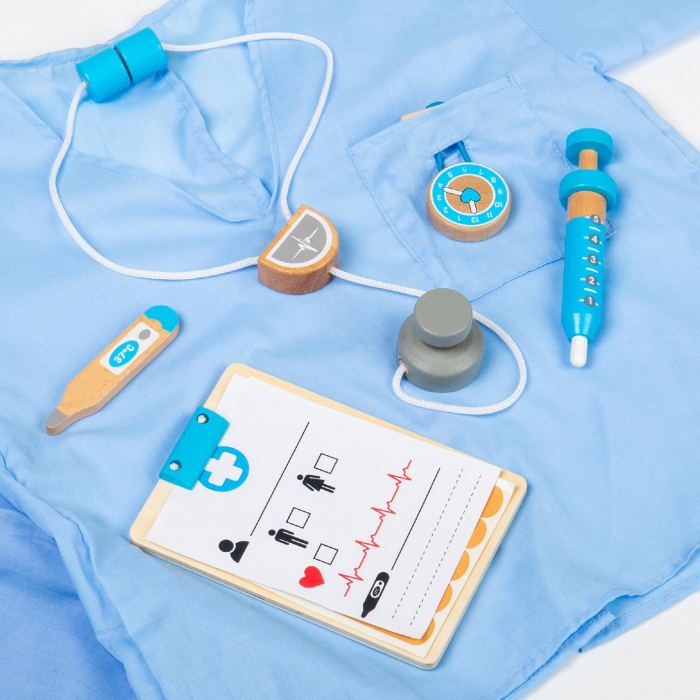 BIGJIGS Toys-Set costum si accesorii doctor pentru copii [3]