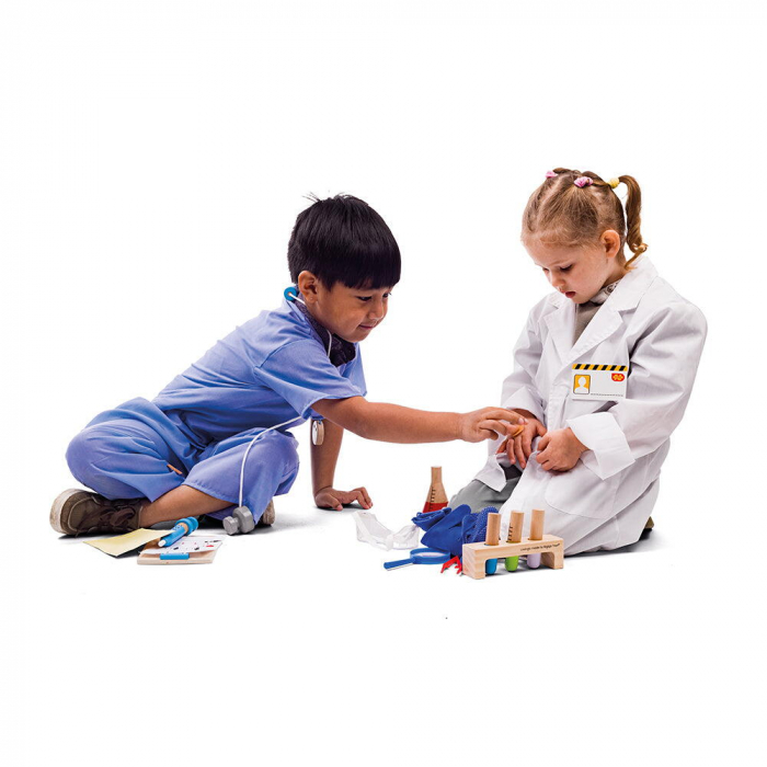 BIGJIGS Toys-Set costum si accesorii doctor pentru copii [6]