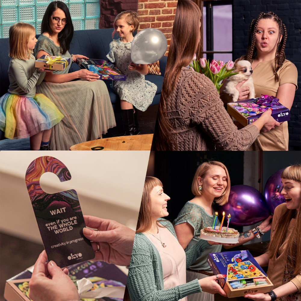 Okto-Set creatie Wood & Craft - Flowers, 21*21cm - Romance [4]