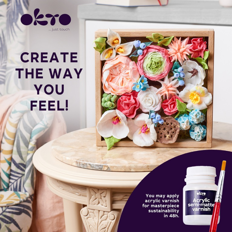 Okto-Set creatie Wood & Craft - Flowers, 21*21cm - Romance [6]