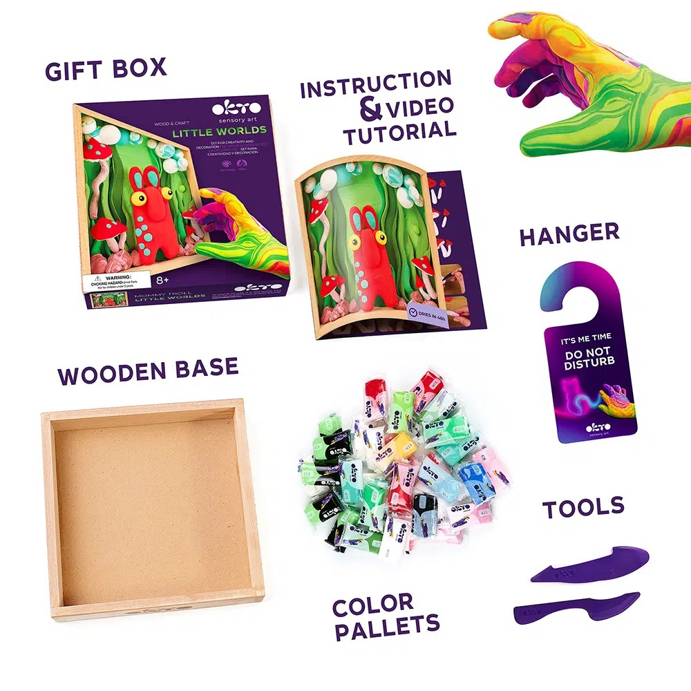 Okto-Set creatie Wood & Craft - Little Worlds, 21*21cm - Mommy Troll [3]