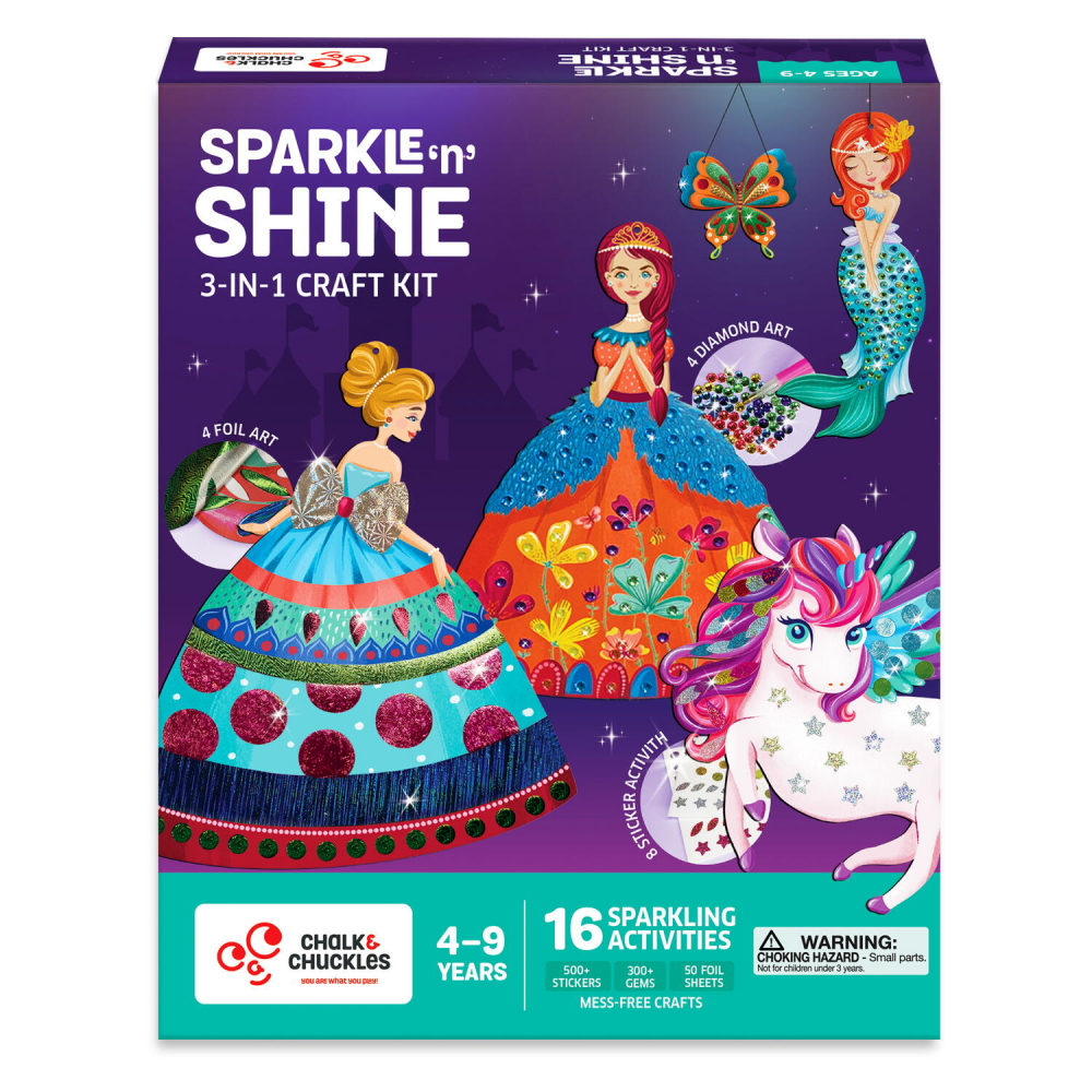 Chalk and Chuckles-Set creativ 3 in 1 - Magie sclipitoare [1]