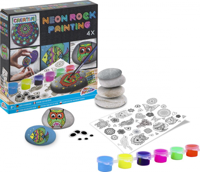 Grafix-Set creativ - Pictura pe pietre (neon) [2]