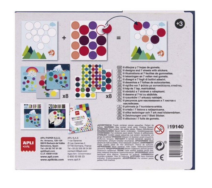 Set cu autocolante Apli Kids - Zbor pe luna, 8 foi de completat, 7 foi cu autocolante reutilizabile, 19x17x4cm [2]