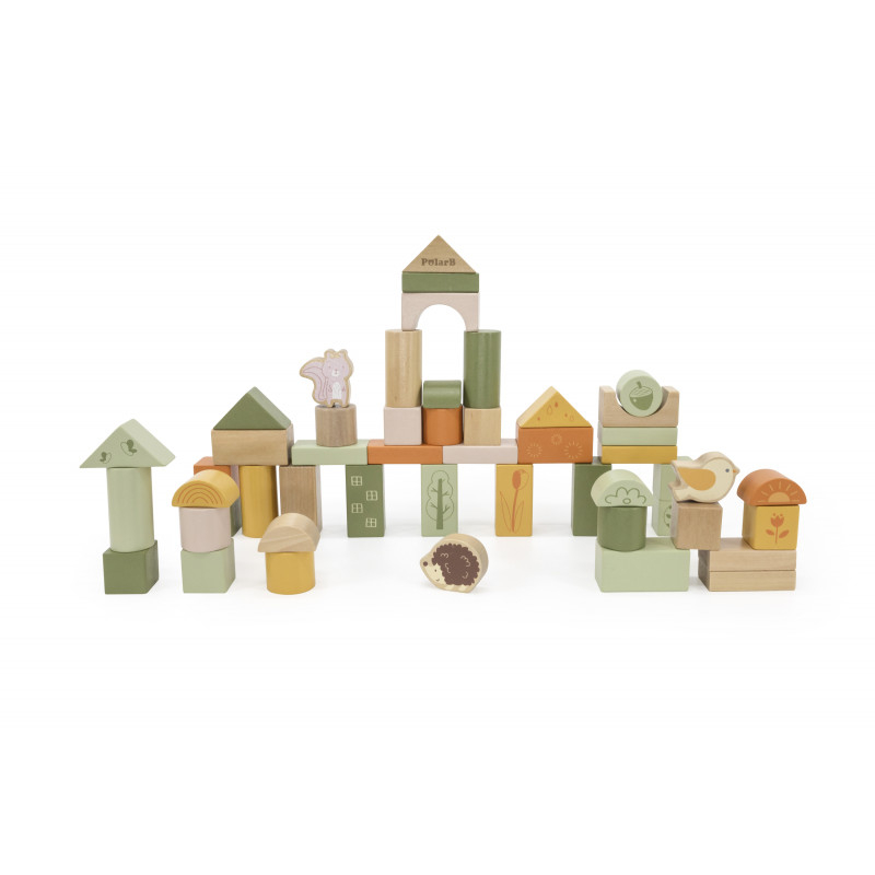 Set cuburi din lemn 50 buc - Padure, Viga [1]