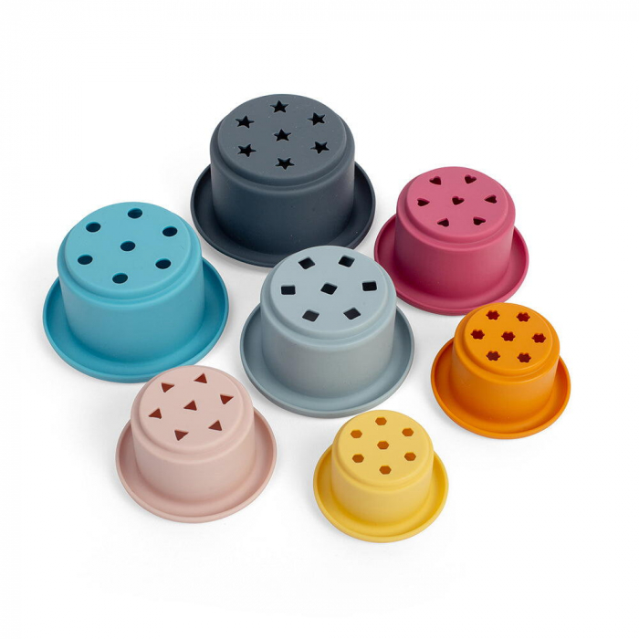 BIGJIGS Toys-Set cupe de stivuit din silicon [2]