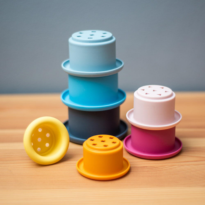 BIGJIGS Toys-Set cupe de stivuit din silicon [6]