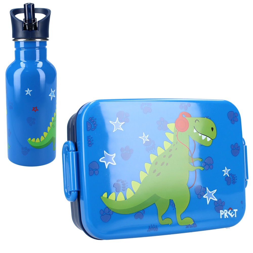 Vadobag-Set cutie alimente 16x13x5 cm si bidon inox 500 ml Prêt blue [2]