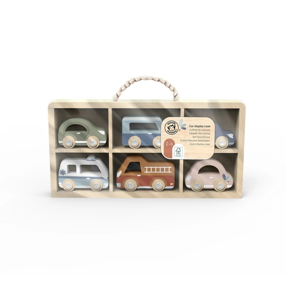 Speedy Monkey-Set de 6 masinute din lemn, Speedy Monkey [4]