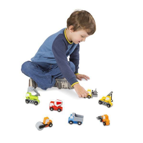 Melissa & Doug Set de 7 masinute utilitare din lemn [3]