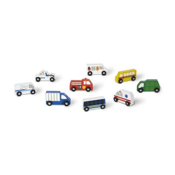 Melissa & Doug Set de 9 masinute utilitare din lemn [2]