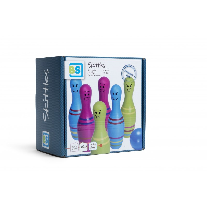 Set de bowling din lemn Skittles Jr., BS Toys [3]
