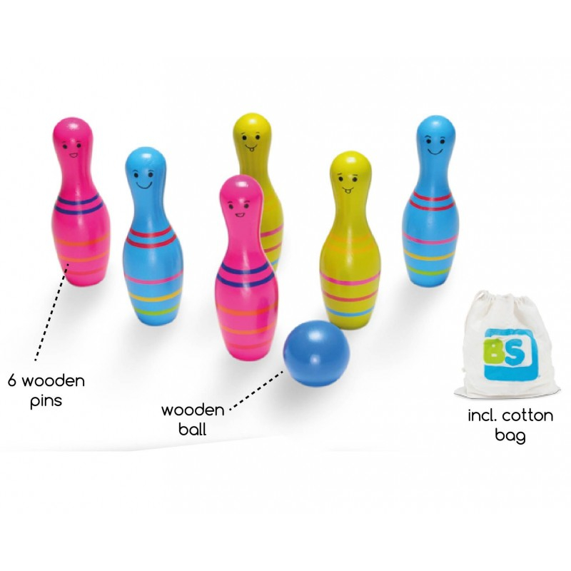 Set de bowling din lemn Skittles Jr., BS Toys [1]