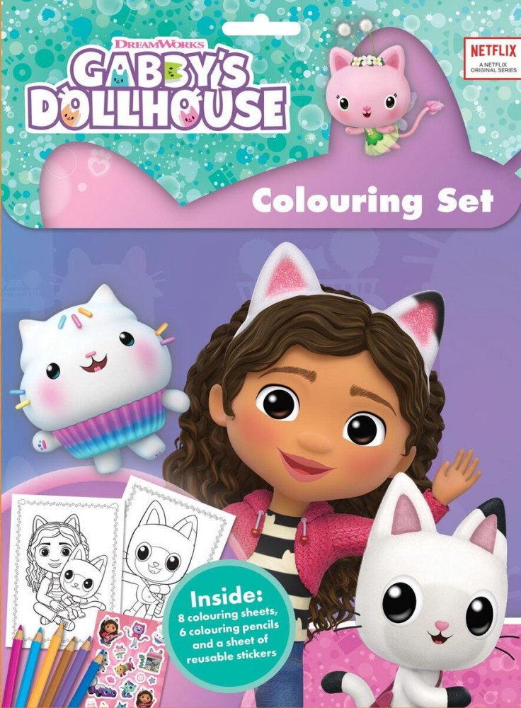 Set de colorat cu abtibilduri reutilizabile - Gabby's Dollhouse [1]