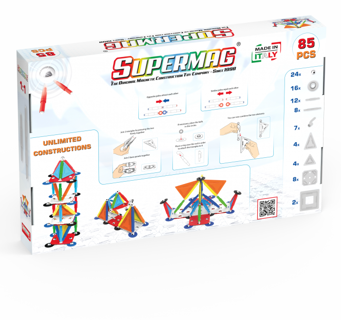 Supermag Set de constructie magnetic Supermag Projects Multicolor 85 piese [2]
