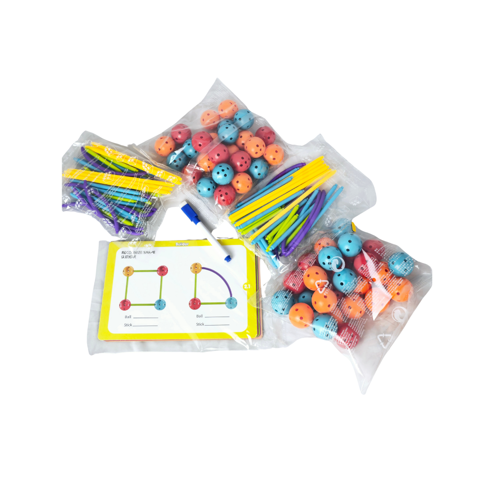 Bufnitel-Set de constructie STEAM - Forme 3D ( 140 piese) [2]