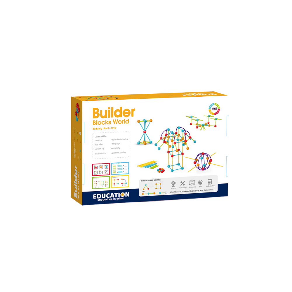 Bufnitel-Set de constructie STEAM - Forme 3D ( 140 piese) [5]